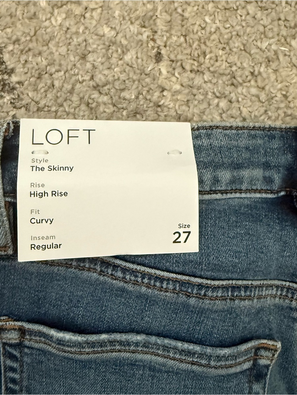 LOFT Skinny High-Rise Curvy Jeans in Blue Denim